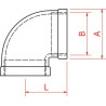 Coude 90 degrés UNIVERSEL FG9018RVS