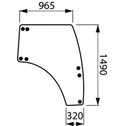 Vitre de porte droite UNIVERSEL 3674695M1N