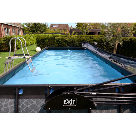 EXIT Piscine Black Leather 540x250x100cm avec pompe filtrante - noir