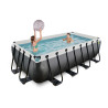 EXIT Piscine Black Leather 400x200x100cm avec pompe filtrante à sable - noir
