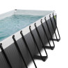 EXIT Piscine Black Leather 540x250x100cm avec pompe filtrante à sable et dôme - noir