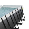 EXIT Piscine Black Leather 400x200x100cm avec pompe filtrante à sable et dôme - noir