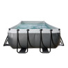 EXIT Piscine Black Leather 540x250x100cm avec pompe filtrante à sable - noir