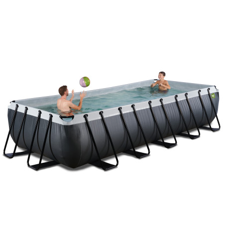EXIT Piscine Black Leather 540x250x100cm avec pompe filtrante à sable - noir