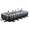 EXIT Piscine Black Leather 540x250x100cm avec pompe filtrante à sable - noir