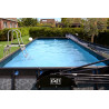 EXIT Piscine Black Leather 540x250x100cm avec pompe filtrante à sable - noir