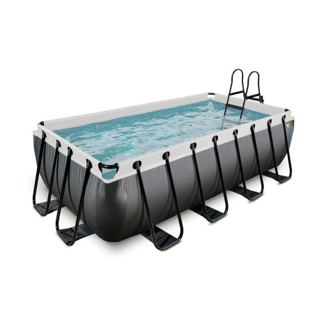 EXIT Piscine Black Leather 400x200x100cm avec pompe filtrante - noir