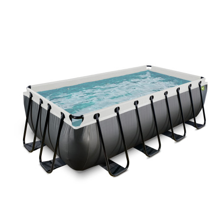 EXIT Piscine Black Leather 400x200x100cm avec pompe filtrante - noir