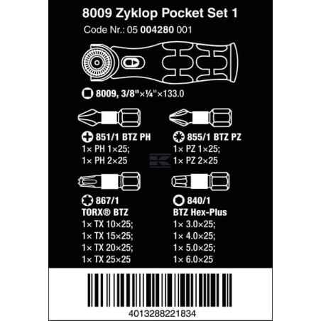 Ensemble de poche WERA 05004280001WERA