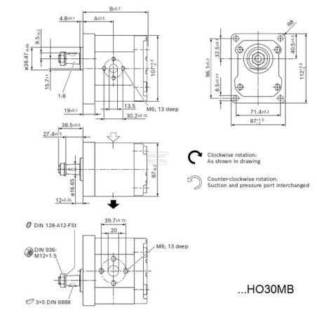 Pompe à engrenages BOSCH REXROTH 0518625004