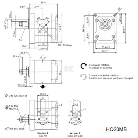 Pompe à engrenages BOSCH REXROTH 0518725006