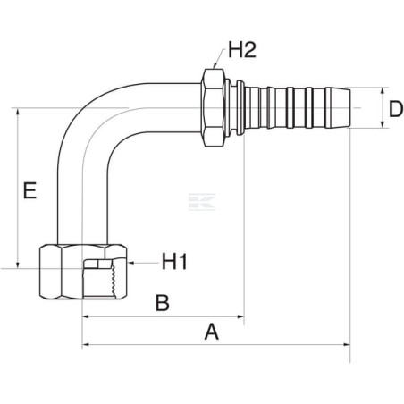 Raccord à sertir GATES 10GS10FFORX90L