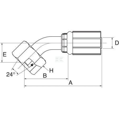Raccord à sertir GATES 12G25FDHORX45