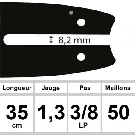 Guide OZAKI 35  cm 3/8LP 1,3mm