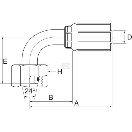 Raccord à sertir GATES 16G30FDHORX90