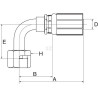 Raccord à sertir GATES 16G20FFORX90M