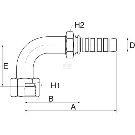 Raccord à sertir GATES 16GS20FFORX90M