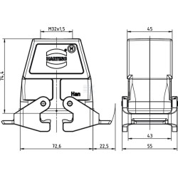 Capot d'accélérateur HARTING 19300100737