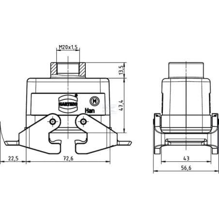 Capot d'accélérateur HARTING 19300101730