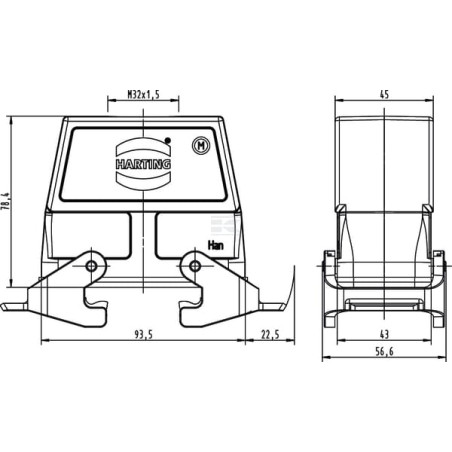 Capot d'accélérateur HARTING 19300160737