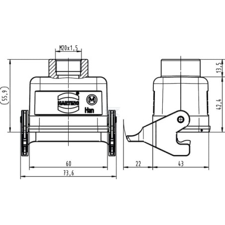 Capot d'accélérateur HARTING 19300061750