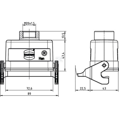 Capot d'accélérateur HARTING 19300101750