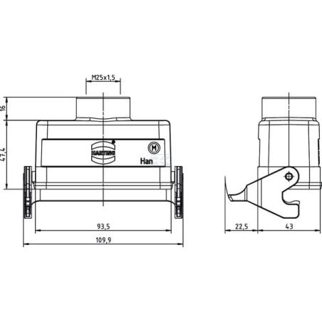 Capot d'accélérateur HARTING 19300161751