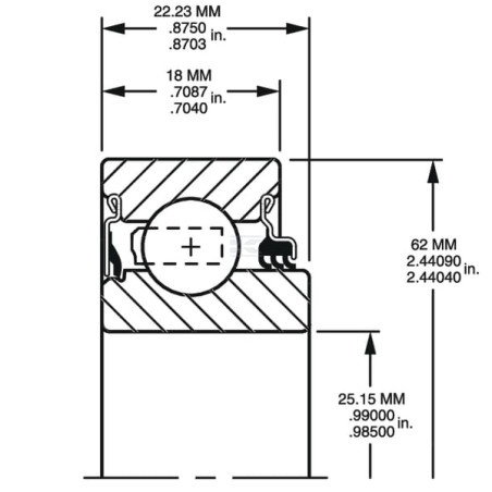 Roulement à billes TIMKEN 206KPR4