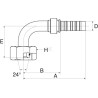 Raccord à sertir GATES 20GS38FDHORX90