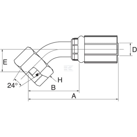 Raccord à sertir GATES 20G35FDLORX45