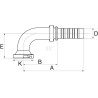Raccord à sertir GATES 20GS24FLH90S