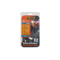 Lot de deux chaînes de tronçonneuse semi carrée 3/8"LP 043 (1,1mm) 50 entraîneurs