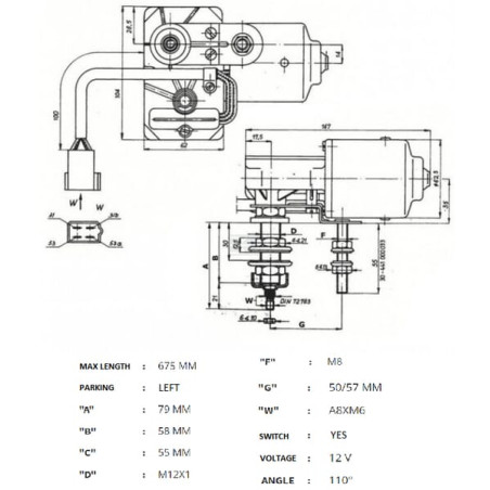 Moteur d'essuie-glace UNBRANDED 3311910M91N