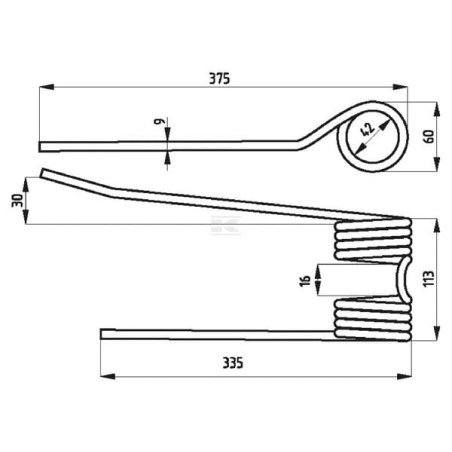 Dent de faneuse UNIVERSEL 3350PZ106Z