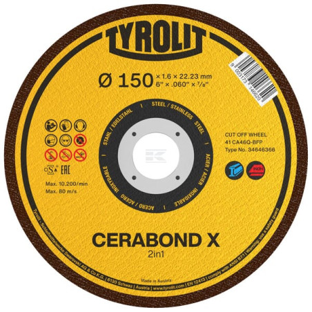 Disque à tronçonner TYROLIT 34690818