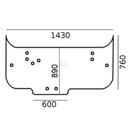 Vitre arrière courbé UNIVERSEL 4297405M92N