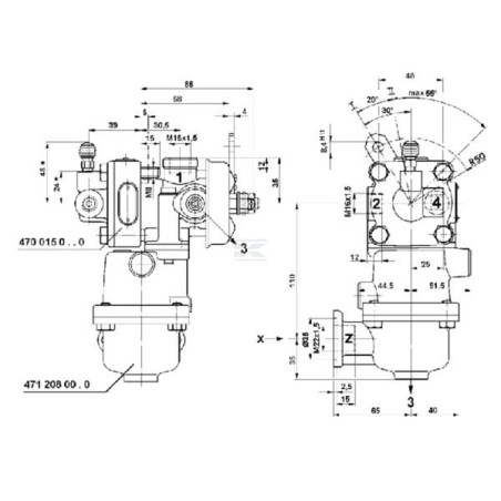 Soupape de remorque WABCO 4700155990