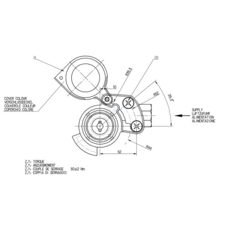 Tee d'attelage jaune WABCO 4522030320