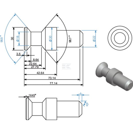 Boulon d'articulation UNIVERSEL 507002KR
