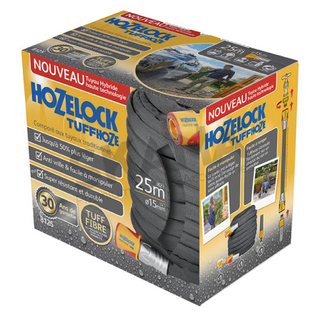 Tuyau d'arrosage hybride PVC/Tissus HOZELOCK TUFFHOZE - 25 mètres