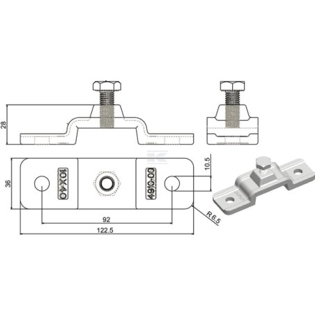Porte-anneau zingué UNIVERSEL 778100KR