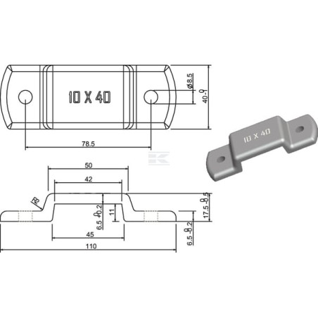 Porte-anneau zingué UNIVERSEL 778102KR