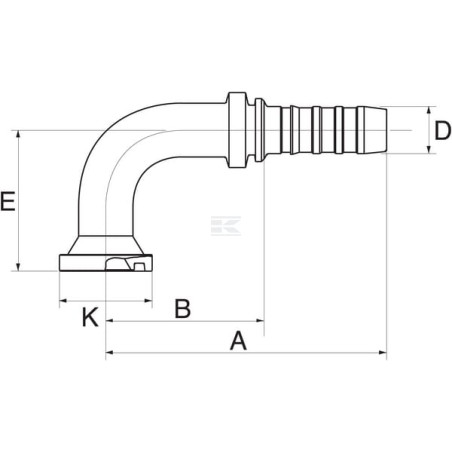 Raccord à sertir GATES 8GS8FLH90M