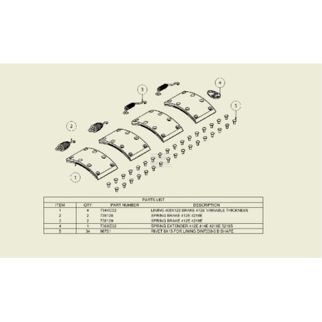 Jeu de garnitures de frein ADR 9RH0034