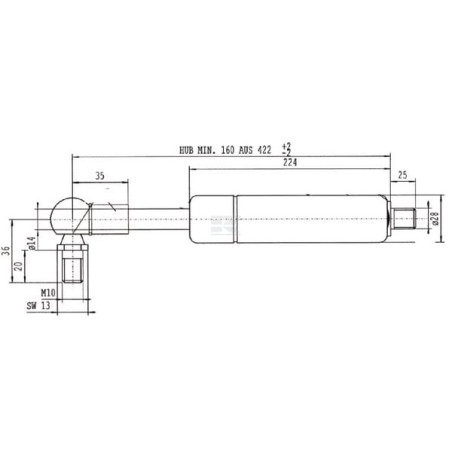 Vérin à gaz STABILUS CA0267RJ