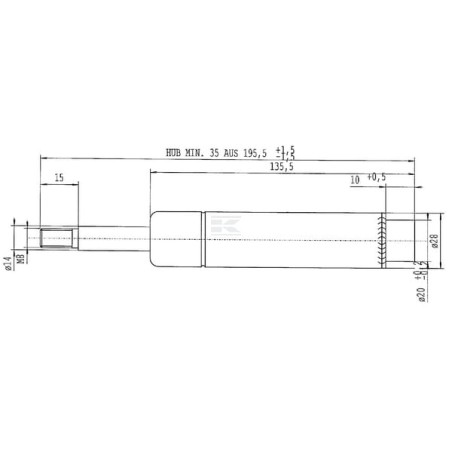 Vérin à gaz STABILUS CA049697