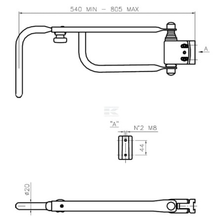 Bras télescopique plat SMAT NORD CA6101031