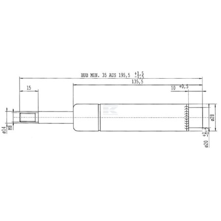 Vérin à gaz STABILUS CA090026