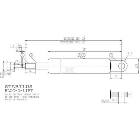 Vérin à gaz STABILUS CA2403RI