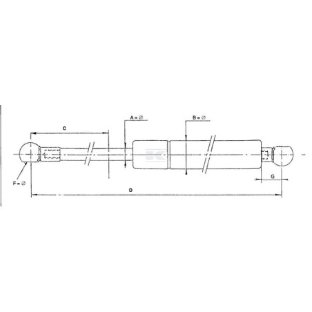 Vérin à gaz STABILUS CA1087RD